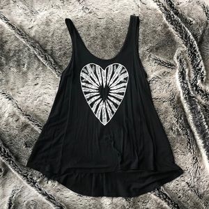 Lelis Black Heart Embroidered Tank